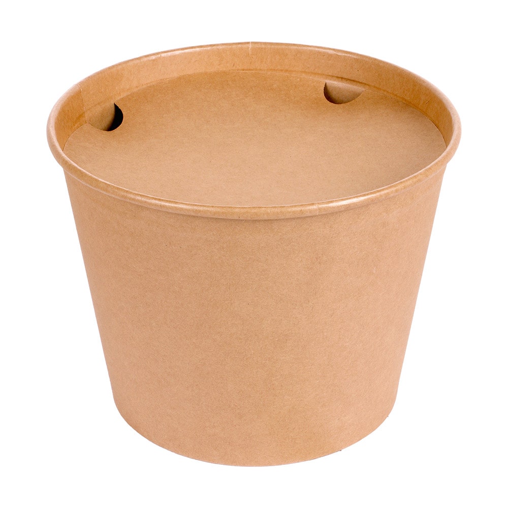 Garcia de Pou 120 Unités - Containers Poulet + Couvercles 4500 Ml 337 + 18Pe G/M2 Ø 21,6/16X16,6 Cm Naturel Kraft