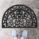 thumbnail of Relaxdays Fußmatte Gummi, 60 x 40 cm, wetterfest, rutschfest, Fußabtreter Ornamente, Türvorleger innen & außen, schwarz