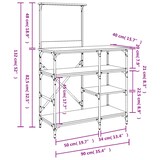 thumbnail of Estantería de cocina madera ingeniería metal roble 90x40x132 cm