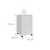 thumbnail of Relaxdays Rollcontainer, 3 Schubladen, Hängeregister, HxBxT: 70 x 40 x 40 cm, Aktenschrank auf Rollen, Rollschrank, weiß