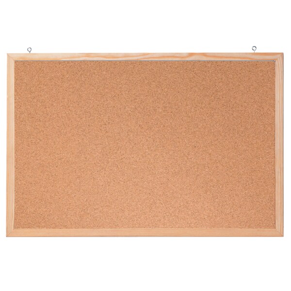 FRANKEN Kork-Memoboard, 80 x 60 cm, pinnbar, mit Holzrahmen, Notiztafel zur Wandbefestigung, braun, CC-KT6080E