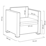 thumbnail of SP Berner Set de Muebles de Jardín y Terraza Diva Wengue Sofá 2 Plazas, 2 Sillones y Mesa de Centro con Almacenaje