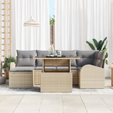 thumbnail of vidaXL 7-teiliges Garten-Sofa-Set mit Kissen in Beige aus Poly Rattan