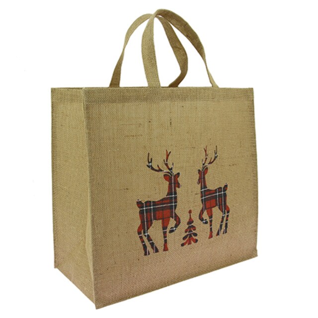 Sac en toile de jute Noel 360X190X270mm par 75 pièces JORIDEAL