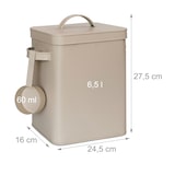 thumbnail of Relaxdays Metallbox, 6,5 L Aufbewahrungsbox mit Dosierhilfe, Tierfutter & Kaffee, luftdicht, Waschpulverdose, beige