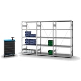 thumbnail of PROREGAL Fachbodenregal Stecksystem | Grundregal | HxBxT 200x100x50cm | 5 Ebenen | Fachlast 140 kg | Einseitig nutzbar | Verzinkt