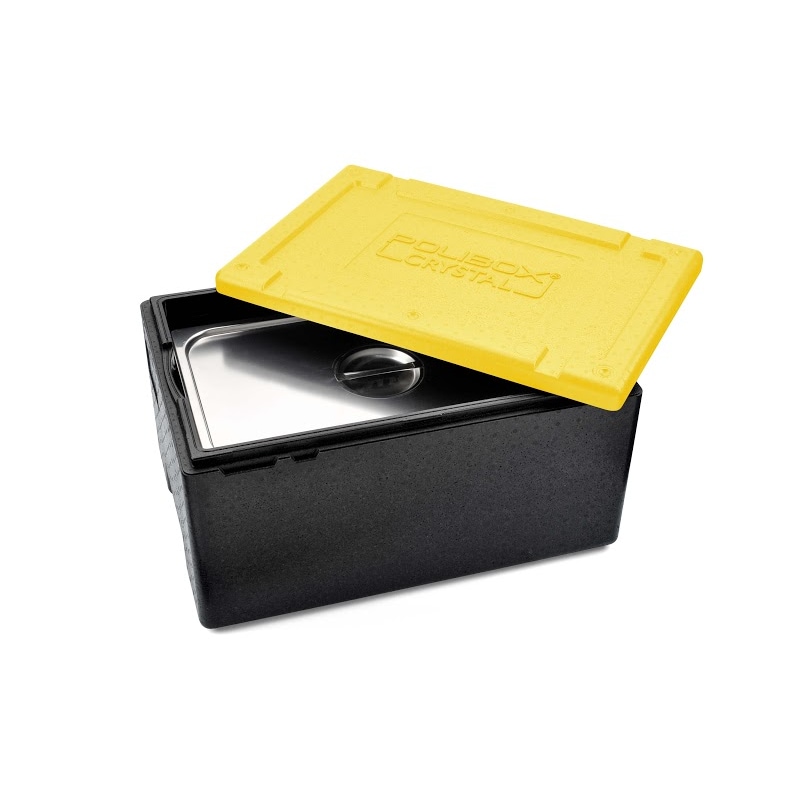 Polibox Contenitore isotermico Crystal 540x340x240 mm GN 240 PPE Giallo