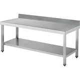 thumbnail of Mesa De Trabajo Industrial De Acero Inoxidable Aisi 304 Con Estante De Almacenamiento, Peto Trasero Y Patas Regulables En Altura  1000X600X850Mm