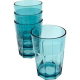 thumbnail of 4 Kunststof Drinkglazen - 390ml - Blauw Transparant - BPA Vrij - 9x9x11cm