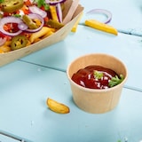 thumbnail of BIOZOYG Portionsbecher 50 Stück 40 ml braun Pappbecher to go Becher Dipschalen Dessertschalen Einweggeschirr - Alternative zum Plastikbecher