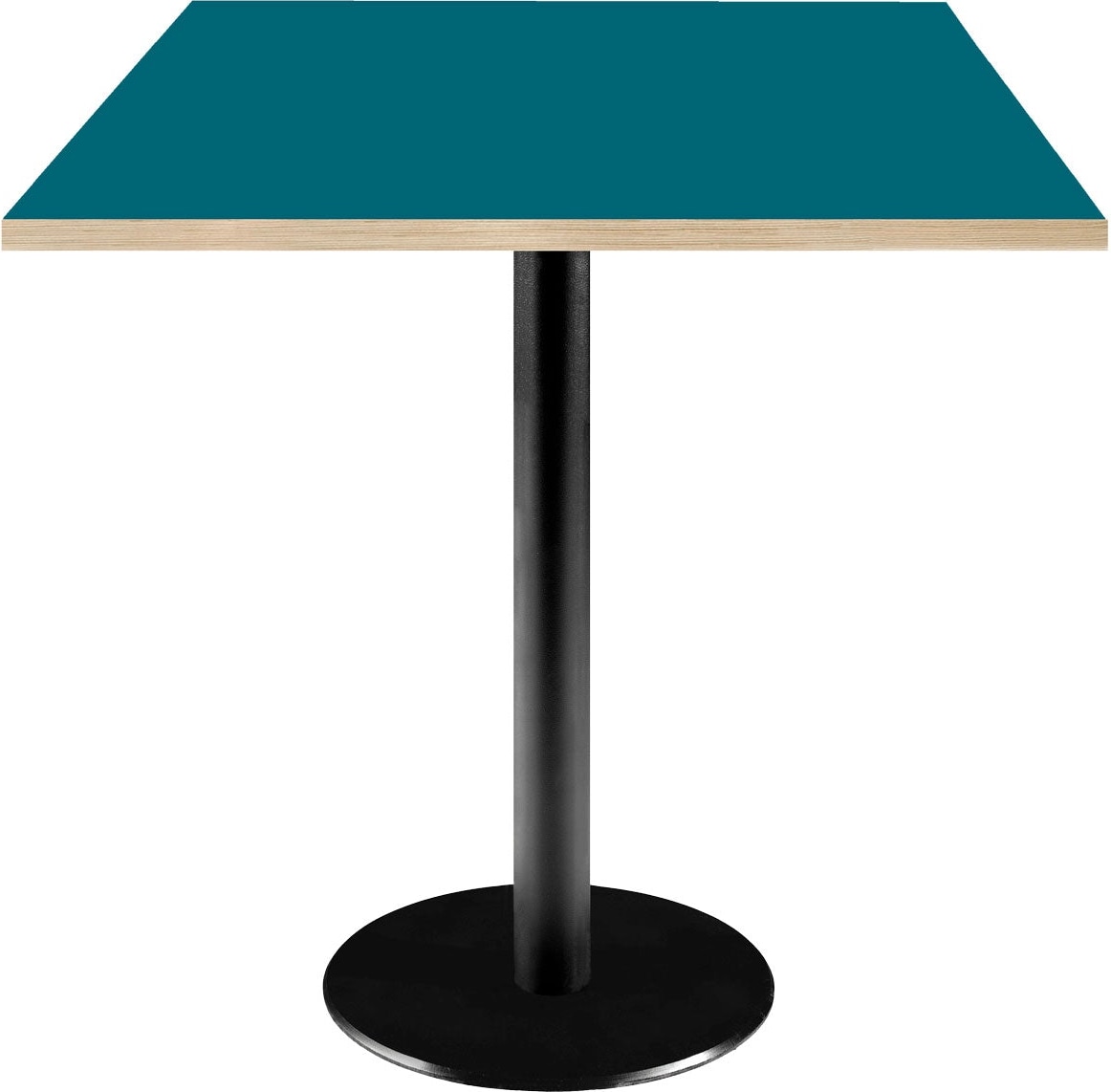 RestooTab - Tisch Rome 70x70cm Dekor blau Prusse Kanten in Holzoptik