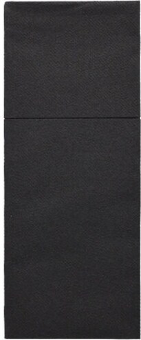 400 Stück Airlaid Bestecktaschen, schwarz 48 x 40 cm, 1/8-Falz,  Premium