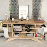 thumbnail of Dmora Credenza Dpoluzz, Buffet da soggiorno, Madia da salotto, Dispensa da cucina, 150x43h75 cm, Quercia e Bianco