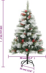 thumbnail of vidaXL Künstlicher Weihnachtsbaum Klappbar mit Zapfen & Beeren 150 cm