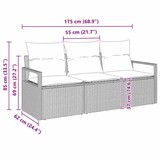 thumbnail of vidaXL Garten-Sofa-Set mit Kissen mit Speicher 3 pcs Grau