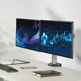 thumbnail of ACT AC8336 Monitor bureausteun | 2 Schermen tot 32” | VESA | Hoogte Verstelbaar | Kantelen - Roteren - Zwenken | Ergonomisch | Zilver
