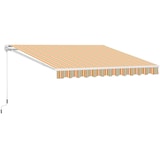 thumbnail of Toldo Retráctil con Brazo articulado Aluminio Tejido 300x250cm Rayas Naranja Blanco 280g/m²