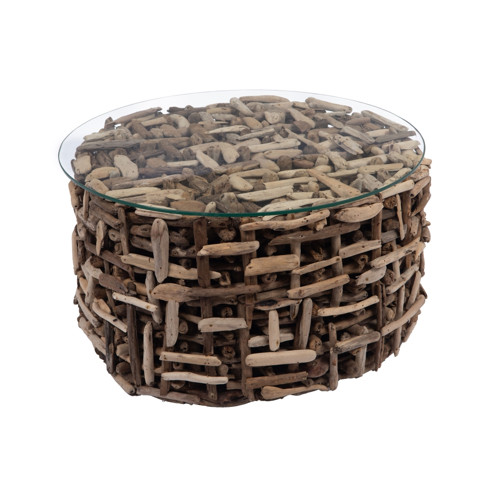 Table basse Maldives -  Marron Rond Bois Amadeus 70x70 cm