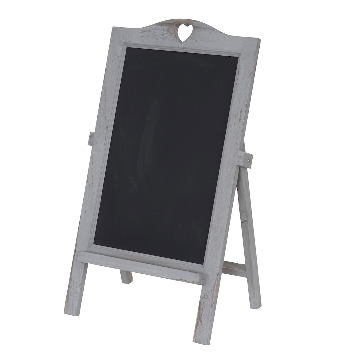 Reclamebord HWC-E51, krijtbord, 66x37x27cm Shabby-Look Vintage ~ grijs