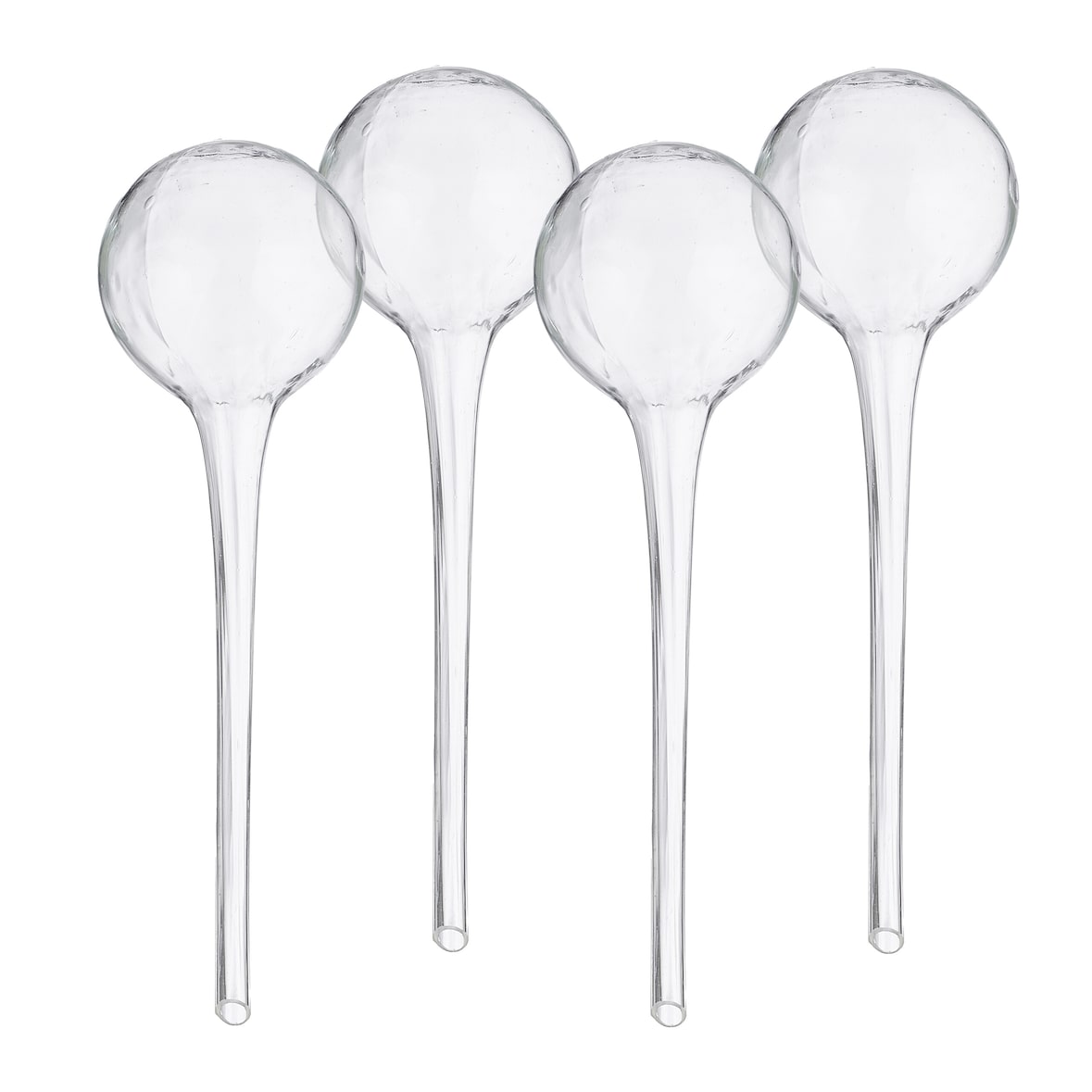 Relaxdays Bewässerungskugeln Glas, 4er Set, HxD 30x9 cm, Gießkugeln für Pflanzen, Bewässerungshelfer Urlaub, transparent