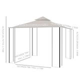 thumbnail of Outsunny Gazebo da Giardino in Metallo 3x3m Tetto Traspirante