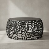 thumbnail of Couchtisch Metall Schwarz 66x66x30 cm Sofatisch Aluminium Rund, Design Wohnzimmertisch mit Ast-Struktur, Kleiner Kaffeetisch Modern, Beistelltisch