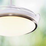 thumbnail of We - LED Silent Plafondventilator - Intrekbare bladen, 6 snelheden, afstandsbediening en 3-toon dimbaar licht - Ø53x30cm