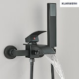 thumbnail of "ROSA" | Wasserfall Badewannenarmatur Schwarz Dusche |Edelstahl, Inklusive Handdusche und Halterung | Mischbatterie Badewanne Thermostat Komplett-Set