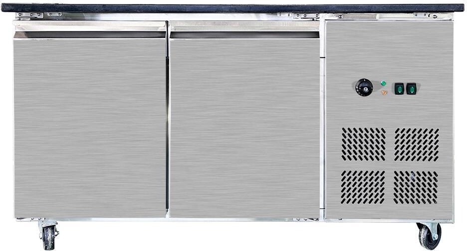 Skyrainbow SNACK-Line Bain-Marie Theke 4x GN1/1, Granit Star Galaxy schwarz, 153x82x85,5 Glasaufbau Klarglas ohne Zwischenablage, H=396mm