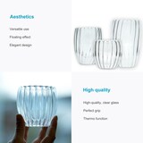 thumbnail of Intirilife 4x Doppelwandiges Thermo Glas - Striped Style - 190ml - Mundgeblasen isoliert für Latte Macchiato, als Teeglas oder Kaffeeglas mit Henkel