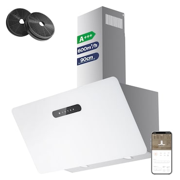 Cappa aspirante CIARRA Head-Free A+++ 650 m³/h 90 cm Wi-Fi + APP e sensore touch Booster VM9736KW