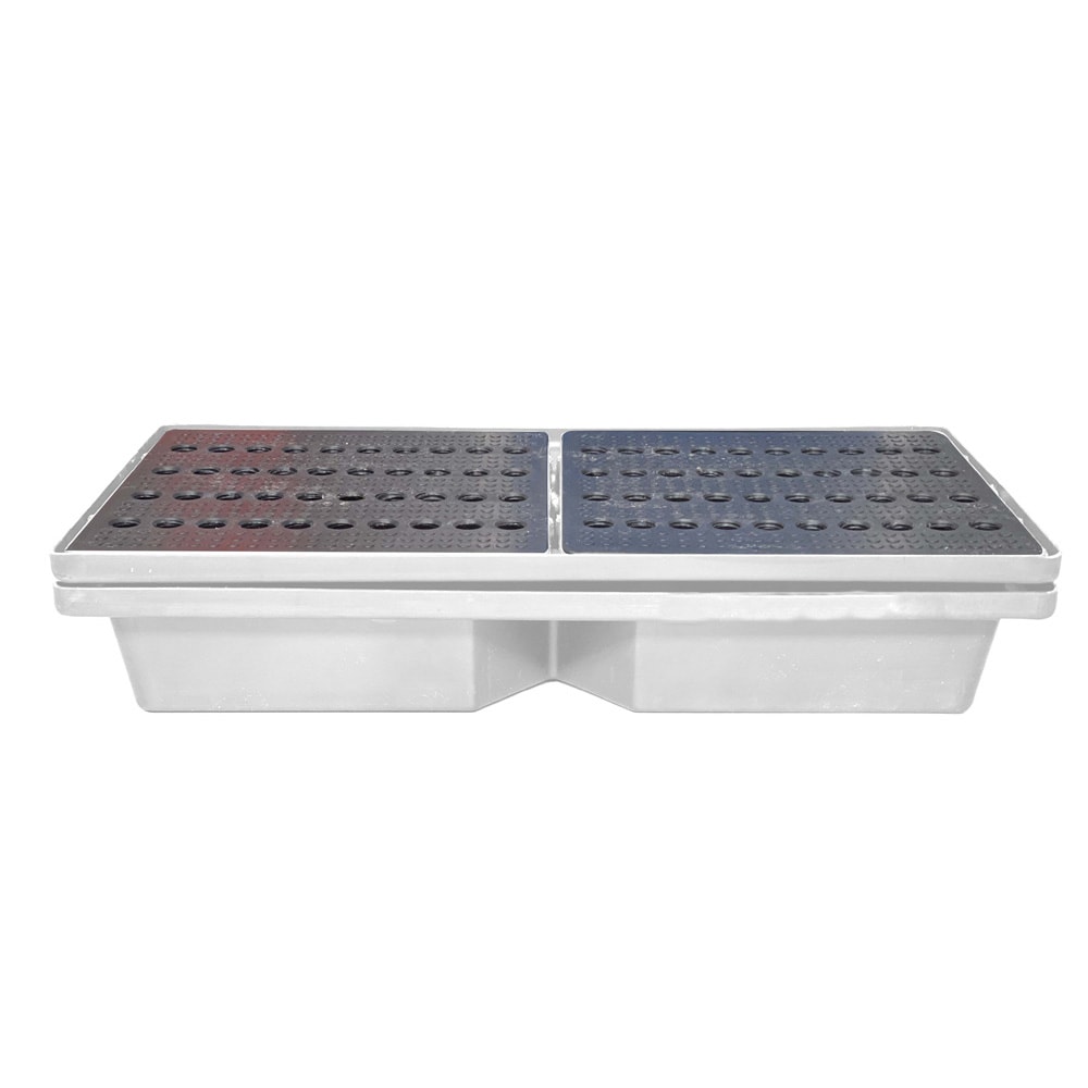 Bac de rétention 70l empilable avec caillebotis - plast'up rotomoulage - NATUREL