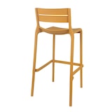 thumbnail of Set van 4 mosterdgele kunststof terrasstoelen