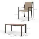 thumbnail of Conjunto de Refeição de Exterior de 7 Peças Mesa e 6 Cadeiras de Jardim com Cadeiras Empilháveis e Estrutura de Aço Cáqui