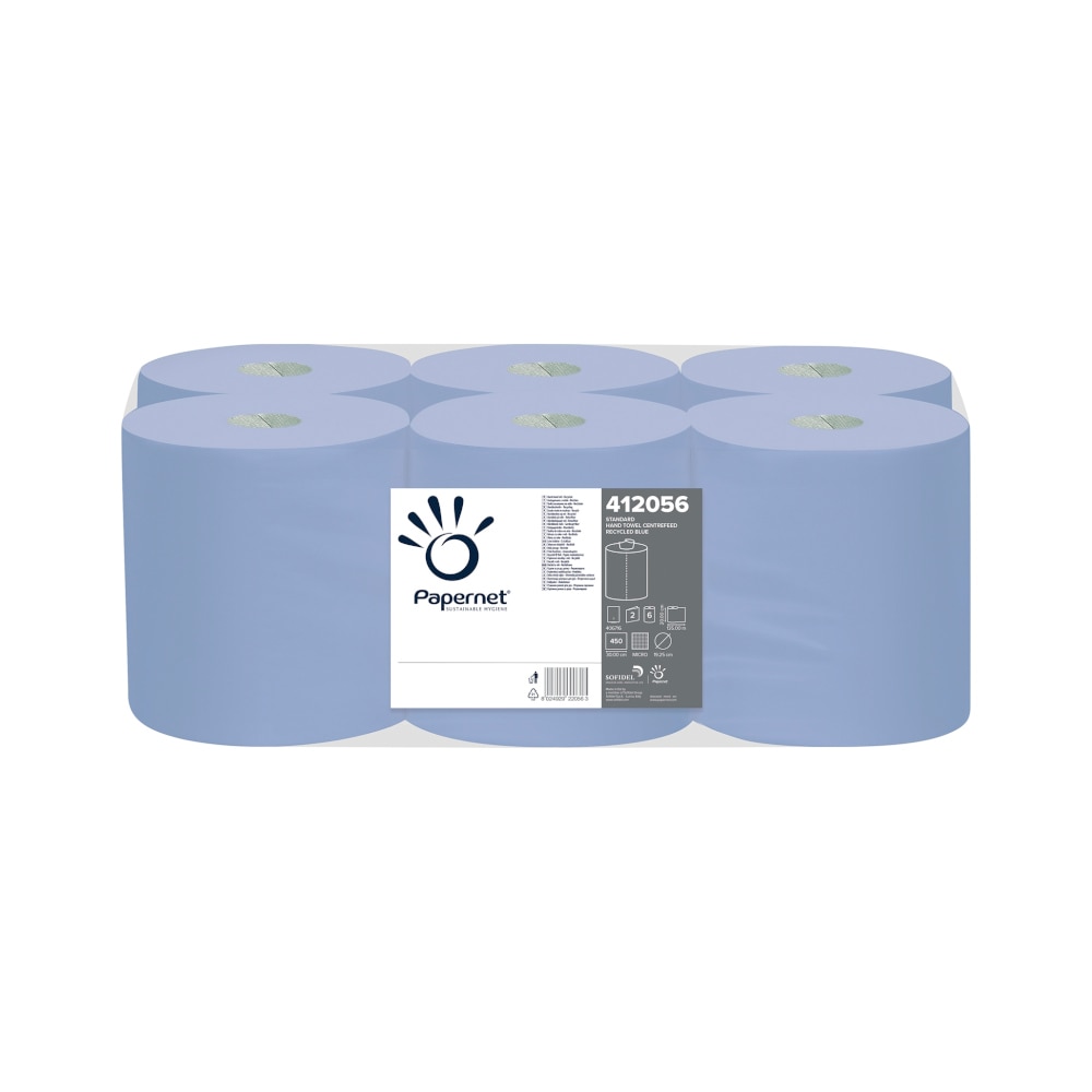 Rollo Espiral Azul 135mx20cm 22g 2Fls PAPERNET Perforado 6 unidades
