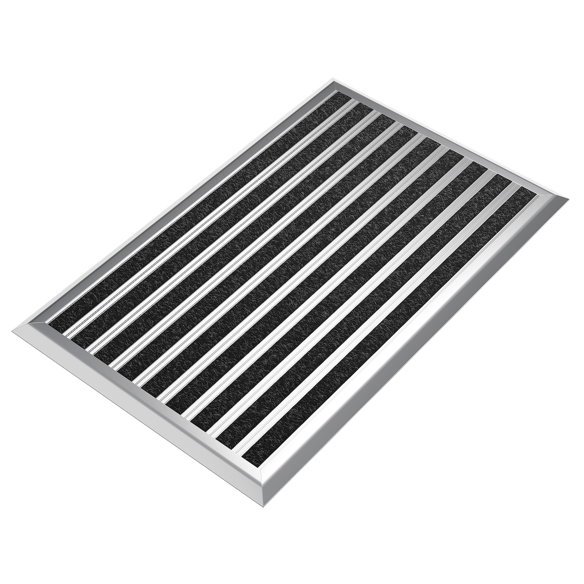 Fußmatte Außen Schmutzfangmatte für Draußen - 50 x 80 cm silbernem Aluminiumrand Wetterfester Fußabstreifer Outdoor Fußmatte