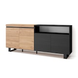 thumbnail of Sideboard, Anrichte, Schrank, Küche, Schrank, Flurschrank, 200x35x87cm, 4 Türen, Industriedesign, Moderner Stil, Eiche und schwarz _ 62_14