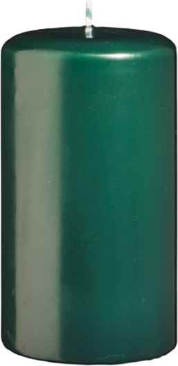 Flachkopf-Stumpenkerzen Dunkelgrün 70 x Ø 70 mm, 12 Stück