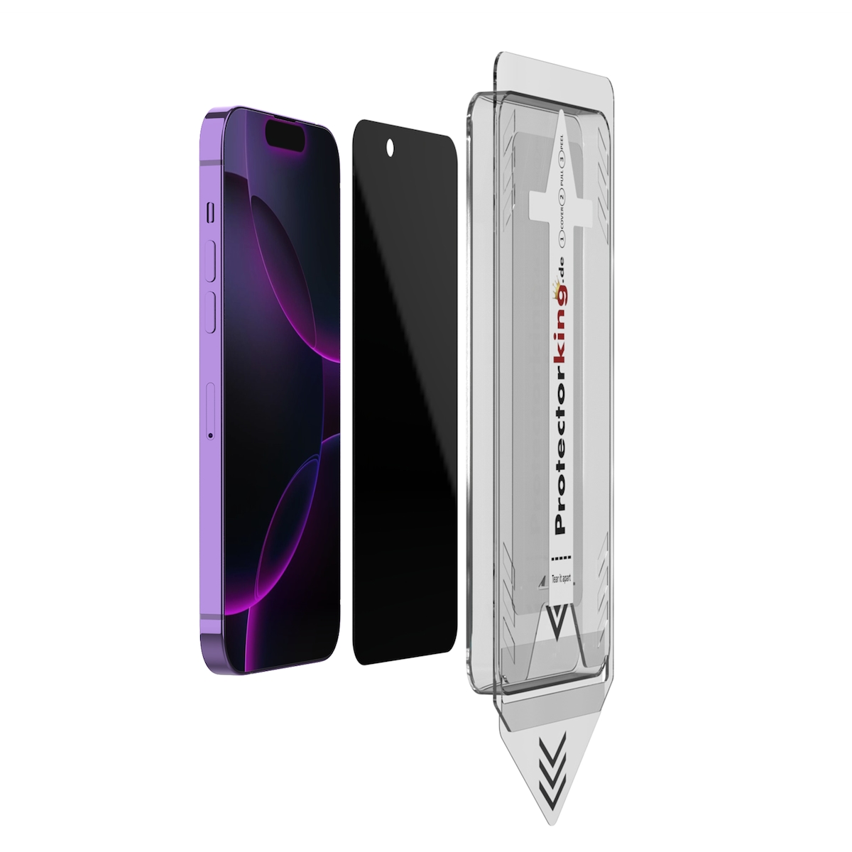 3x Blickschutz 9H Panzerglas für iPhone 15 Pro Max PRIVACY ANTI-SPY Staubfreie Installation echtes Tempered Panzerhartglas Schutzglas Screen-Protector