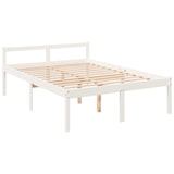 thumbnail of vidaXL Seniorenbett mit Kopfteil 120x200 cm Weiß Massivholz