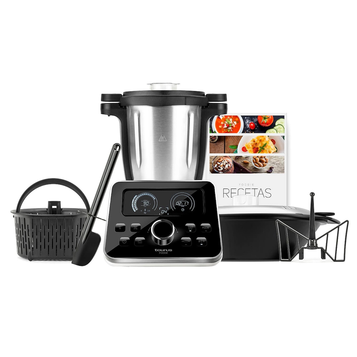 Taurus Foodie Robot de cocina multifunción 3.5L con libro de recetas incluido, 31 funciones, 12 velocidades y báscula integrada
