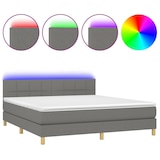 thumbnail of vidaXL Boxspringbett mit Matratze & LED Dunkelgrau 180x200 cm Stoff