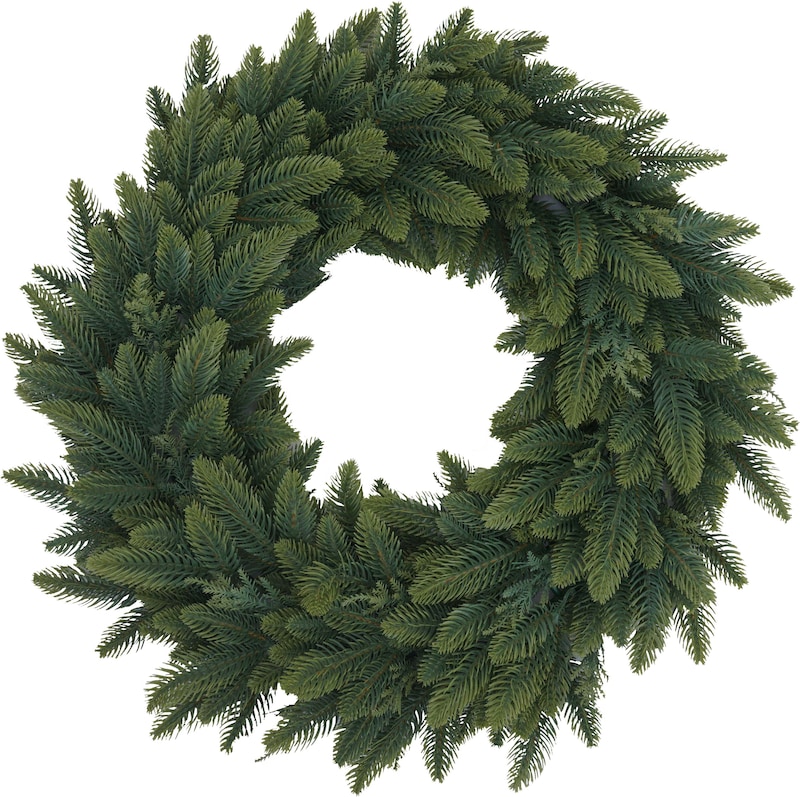 Künstlicher Kranz HWC-O98, Türkranz Tischkranz, Deko künstlich Ø 45cm ~ grüne Tanne