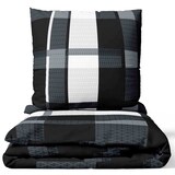 thumbnail of Bettwäsche 135x200 Mikrofaser Gestreift Grau Schwarz Beige Ornamente Set leicht 2tlg