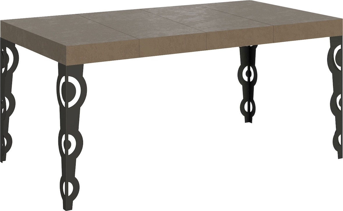 Karamay Premium 120/224x90 cm ausziehbarer Tisch mit taubengrauen anthrazitfarbenen Beinen