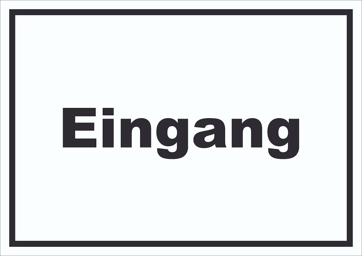 Eingang Schild mit Text Zugang Eintritt waagerecht A3 Rückseite selbstklebend