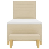 thumbnail of vidaXL Boxspringbett mit Kopfteil Creme 200 x 90 cm Stoff