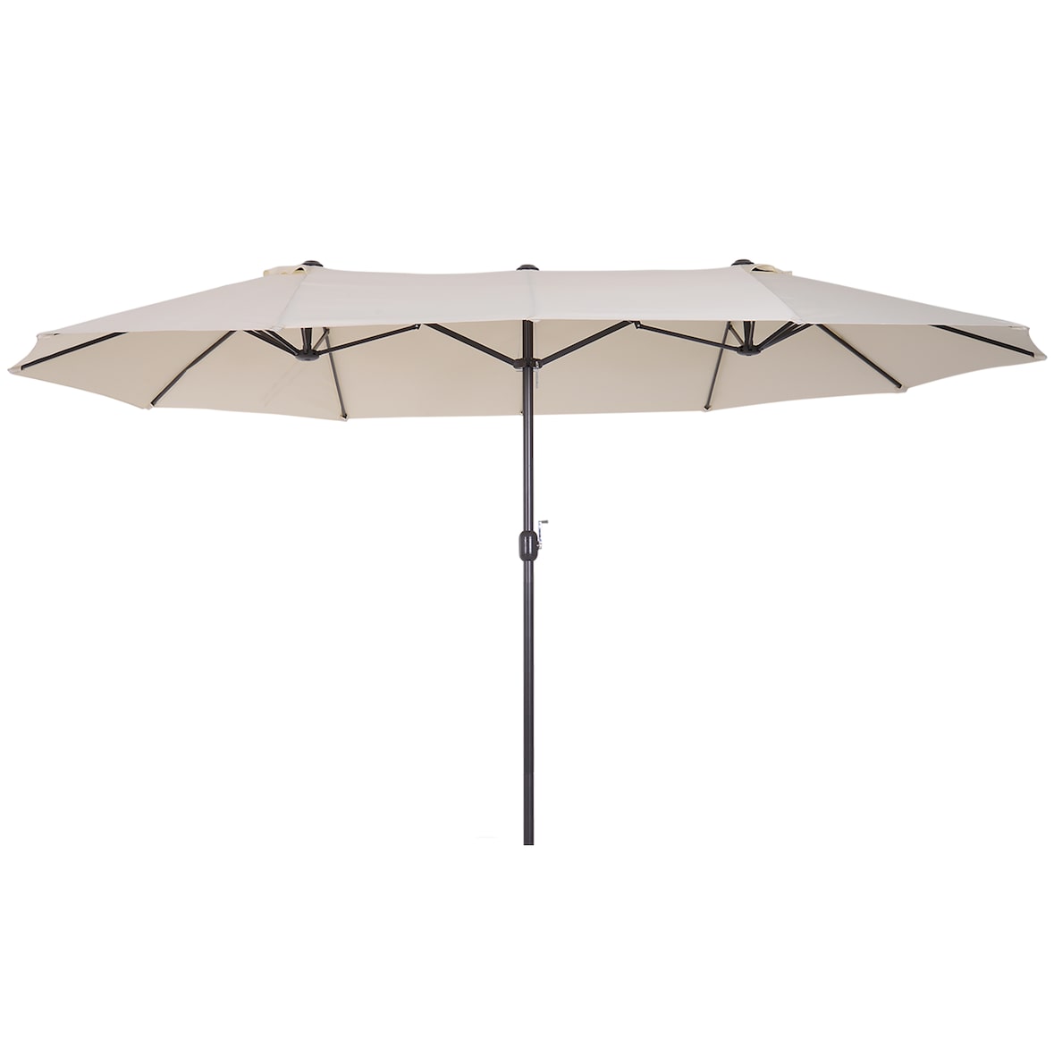 Outsunny Outsunny Chapéu de Sol Duplo para Jardim 4,6x2,7x2,4m Chapéu de Sol Anti UV com Manivela para Exterior Bege