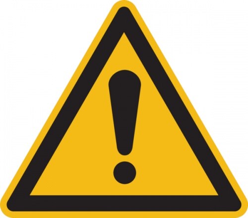 Warnschild, Allgemeines Warnschild W001 - ASR A1.3 (DIN EN ISO 7010) - 25 mm Folie selbstklebend