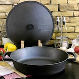 thumbnail of Ø36cm Gusseisenpfanne mit Deckel aus Gusseisen Bräter Schmortopf aus Gusseisen zwei Griffe Servierpfanne